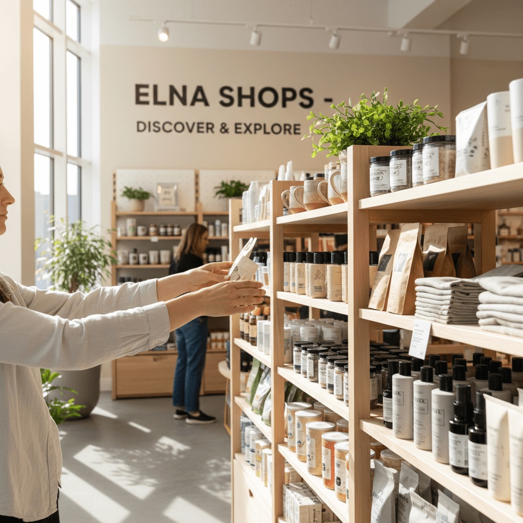 Customer browsing products in Elna Shops store